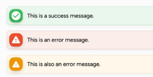 User: Success Message vs Error Message vs Action